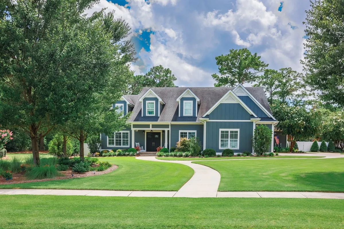 House with a landscaped yard
